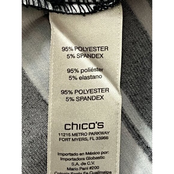 Chicos Black Tan Striped Pull On Maxi Skirt Size 0 (S) Fall Casual - Picture 3 of 14